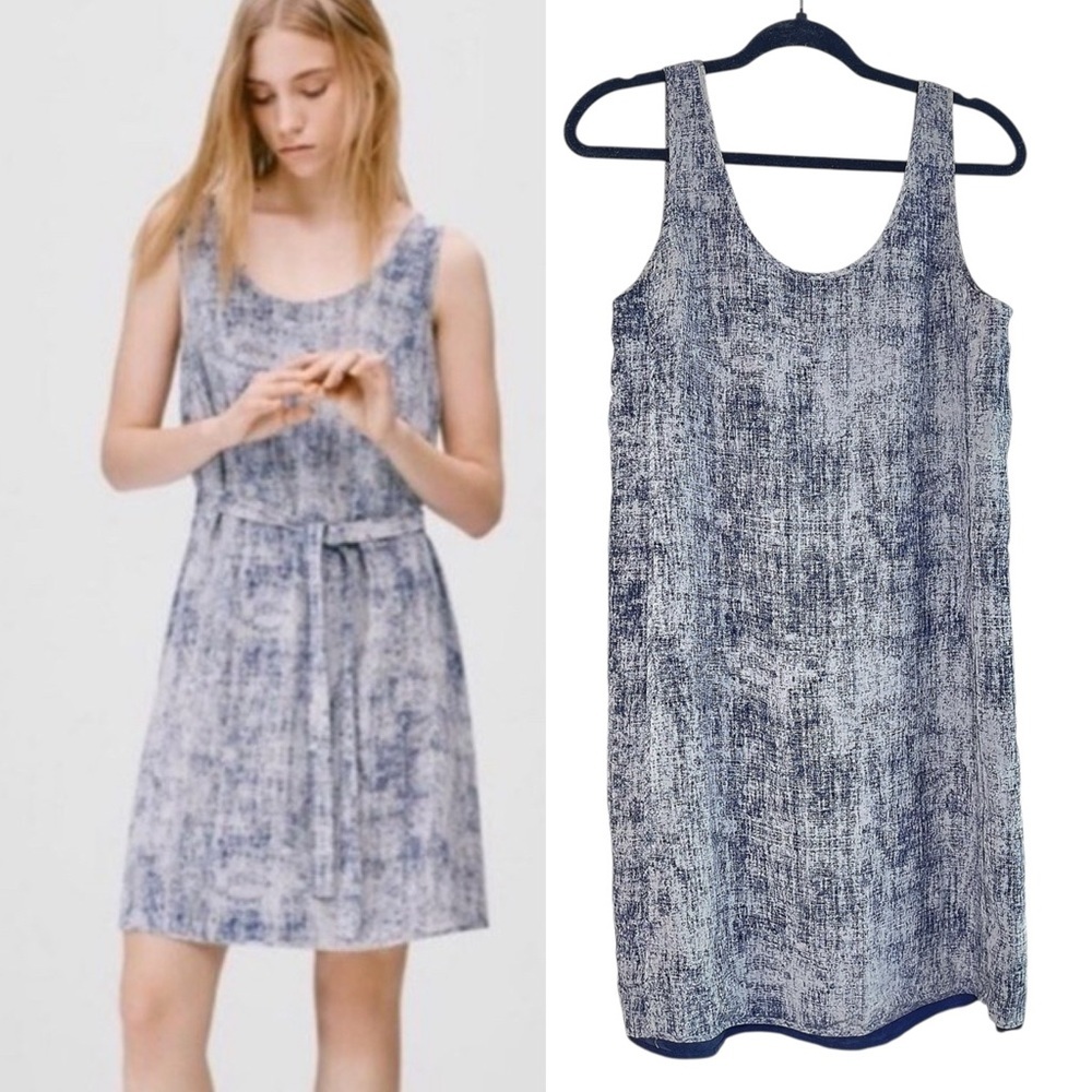 BABATON 100% Silk Sleeveless Blue Dress Size Small
